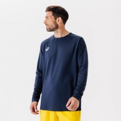 Koszulka do piłki nożnej z długim rękawem Kipsta Viralto Club. Niebieskie t-shirty sportowe męskie KIPSTA, xl, z materiału, bez ramiączek, do piłki nożnej. Za 69.99 zł.