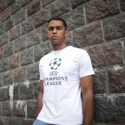 Koszulka UEFA Champions League. Białe bluzki damskie CHAMPIONS LEAGUE, m, bez wzorów, z bawełny, bez kołnierzyka. Za 139.99 zł.