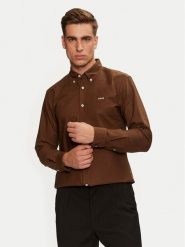 BOSS Koszula H-Roan 50521996 Brązowy Slim Fit. Brązowe koszule męskie Boss, l, bez wzorów, z bawełny, bez kołnierzyka, bez ramiączek. Za 349.99 zł.