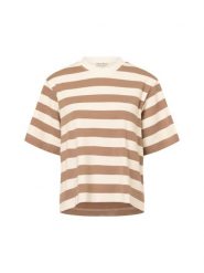 Marie Lund Koszulka Kobiety Bawełna biały|brązowy, XS. Białe t-shirty damskie Marie Lund, xs, bez wzorów, z bawełny, bez kołnierzyka. Za 89.95 zł.