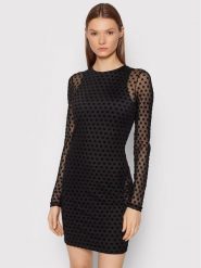 ROTATE Sukienka koktajlowa Monique RT851 Czarny Slim Fit. Czarne sukienki damskie ROTATE, bez wzorów, z syntetyku, wizytowe, bez kołnierzyka, bez ramiączek. Za 849.99 zł.