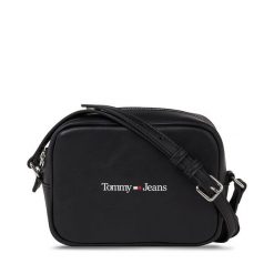Torebka Tommy Jeans. Czarne listonoszki damskie Tommy Jeans, bez wzorów, z jeansu, bez dodatków. Za 179.99 zł.