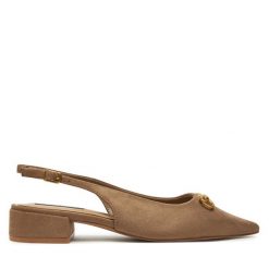 Sandały Nine West. Brązowe sandały damskie Nine West, bez wzorów, bez obcasa, na płaskiej podeszwie. Za 119.99 zł.
