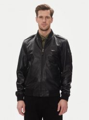 Aeronautica Militare Kurtka skórzana 251PN5044PL266 Czarny Regular Fit. Czarne kurtki męskie AERONAUTICA MILITARE, m, bez wzorów, ze skóry, bez kaptura. Za 1,969.00 zł.