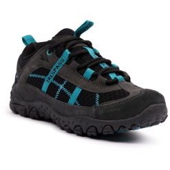 Trespass Fell - buty treningowe damskie w kolorze węgla drzewnego i turkusowe. Szare obuwie treningowe damskie Trespass, trekkingowe. Za 254.90 zł.