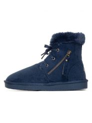 ISLAND BOOT Botki zimowe "Celeste" w kolorze granatowym rozmiar: 38. Niebieskie botki damskie Island Boot, na zimę, z materiału, bez obcasa, bez zapięcia. Za 148.96 zł.