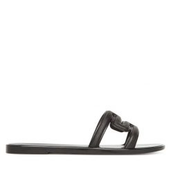 Klapki Melissa. Czarne klapki damskie Melissa, bez wzorów, bez obcasa. Za 129.99 zł.