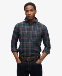 Superdry Koszula Vintage w Kratę z Bawełny Organicznej. Niebieskie koszule damskie Superdry., xl, bez wzorów, z bawełny, klasyczne, bez kołnierzyka, bez ramiączek. Za 314.00 zł.