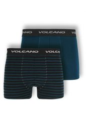 Bawełniane bokserki męskie, dwupak, U-BOXER. Niebieskie bokserki męskie Volcano, bez wzorów, z bawełny. Za 69.99 zł.
