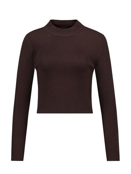Stitch & Soul Koszulka w kolorze ciemnobrązowym rozmiar: XL. Brązowe bluzki damskie Stitch & Soul, xl, bez wzorów, ze splotem, bez kołnierzyka, bez ramiączek. Za 113.90 zł.