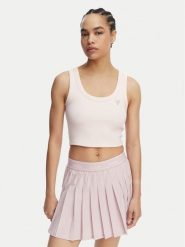 Guess Top V6GP07 K2987 Różowy jasny Slim Fit. Czerwone topy damskie Guess, xl, z aplikacjami, z wiskozy, bez ramiączek. Za 154.99 zł.