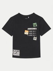 NAME IT T-Shirt Jafar MINECRAFT 13238538 Czarny Regular Fit. Czarne t-shirty chłopięce Name it, bez wzorów, z bawełny, bez ramiączek. Za 59.99 zł.
