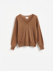 Wełniany sweter - warm olive. Zielone swetry klasyczne damskie Reserved, l, z wełny, bez kołnierzyka. Za 219.99 zł.