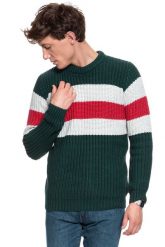 MĘSKI SWETER WRANGLER CHUNKY KNIT PINE W8A7PCG01 112132375. Zielone swetry męskie Wrangler, m, bez wzorów, bez kołnierzyka. W wyprzedaży za 69.99 zł.
