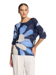 BETTY & CO Sweter w kolorze granatowo-błękitno-kremowym rozmiar: 38. Niebieskie swetry klasyczne damskie Betty & Co., bez kołnierzyka. Za 89.95 zł.