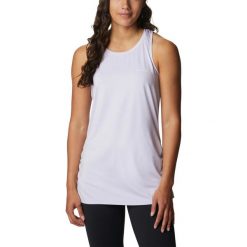 Koszulka sportowa damska Columbia Leslie Falls Tank z krótkim rękawem. Fioletowe bluzki sportowe damskie Columbia, l, bez wzorów, bez ramiączek. W wyprzedaży za 135.20 zł.