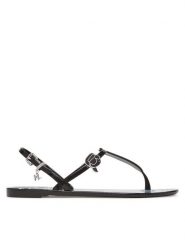 KARL LAGERFELD Sandały Jelly KL80002G Czarny. Czarne sandały damskie Karl Lagerfeld, bez wzorów, z tworzywa sztucznego, bez obcasa, na płaskiej podeszwie. Za 239.99 zł.