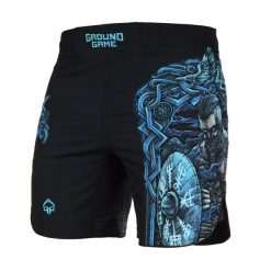 Lekkie spodenki do MMA i BJJ Ground Game Viking męskie. Czarne szorty męskie GROUND GAME, bez kołnierzyka. Za 189.99 zł.
