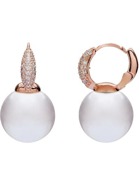 U.S. Polo Assn. Pozłacane kolczyki-kreole z kryształami i perłami rozmiar: onesize. Białe kolczyki damskie U.S. Polo Assn., z kryształem, metalowe. Za 104.99 zł.