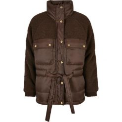 Mieszana kurtka sherpa dla kobiet Urban Classics. Brązowe kurtki damskie Urban Classics, bez wzorów, z puchu, bez kaptura. Za 381.10 zł.
