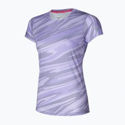 Koszulka do biegania damska Mizuno Impulse Core Graphic Tee. Fioletowe t-shirty damskie Mizuno, xs, bez wzorów, ze skóry, bez kołnierzyka. Za 52.99 zł.