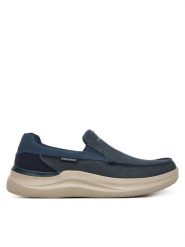 Skechers Półbuty Relaxed Fit: Hasting - Fielden 205066/NVY Granatowy. Niebieskie półbuty męskie Skechers, z materiału, bez zapięcia. Za 289.99 zł.