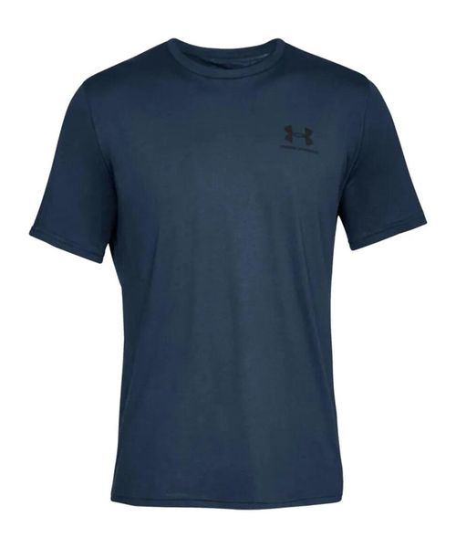 Koszulka sportowa męska Under Armour Sportstyle Left Chest. Czarne t-shirty sportowe męskie Under Armour, m, z bawełny, bez ramiączek, na fitness i siłownię. Za 119.00 zł.