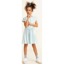 Mango Kids - Sukienka dziecięca Vanesa 104-164 cm. Białe sukienki dziewczęce Mango Kids, bez wzorów, z bawełny, casualowe, bez ramiączek, krótkie. W wyprzedaży za 29.90 zł.