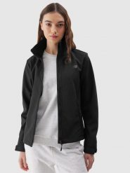 4F Kurtka softshell wiatroodporna membrana 5000 damska - czarna M. Czarne kurtki damskie 4f, m, bez wzorów, z dzianiny, bez kaptura. Za 139.99 zł.