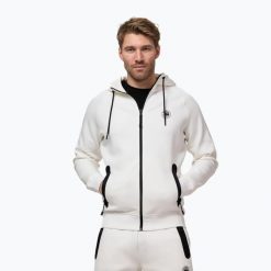 Bluza męska Pitbull Dogwood Hooded Zip Sweatshirt. Białe bluzy sportowe męskie PITBULL, bez wzorów, z bawełny, bez kołnierzyka, bez ramiączek. Za 309.99 zł.