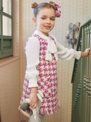 Abel & Lula Sukienka elegancka 5527 Różowy Regular Fit. Czerwone sukienki dziewczęce Abel & Lula, bez wzorów, z syntetyku, eleganckie, bez ramiączek. Za 309.99 zł.