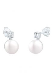 Elli Damskie kolczyki sztyfty Classic z perłą hodowlana słodkowodną i cyrkoniami w srebrze próby 925 Sterling Silver Kolczyki 1 ct. Szare kolczyki damskie Elli, z cyrkonią, srebrne, na sztyftcie. Za 293.99 zł.