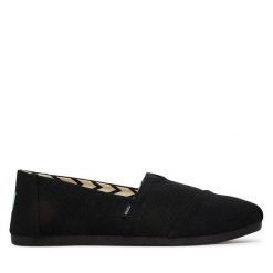 Półbuty Toms. Czarne półbuty damskie Toms, bez wzorów, bez obcasa, na płaskiej podeszwie. Za 249.99 zł.