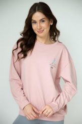 Bluza dresowa damska dłuższa 2skin I love pilates pink. Czerwone bluzy z nadrukiem damskie 2SkIN, uniwersalny, z bawełny. Za 249.00 zł.