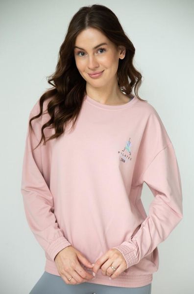 Bluza dresowa damska dłuższa 2skin I love pilates pink. Czerwone bluzy bez kaptura damskie 2SkIN, uniwersalny, z bawełny. Za 179.00 zł.