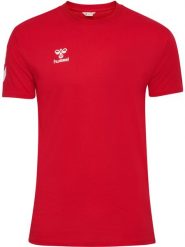 Koszulka Hummel Go 2.0 Chevron. Czerwone t-shirty sportowe męskie HUMMEL, xl, z bawełny, bez ramiączek, do piłki nożnej. Za 97.00 zł.