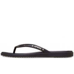 Klapki Crocs Miami Studded Flip W Damskie. Czarne klapki damskie Crocs, bez wzorów, z materiału, bez obcasa, na koturnie. Za 281.99 zł.