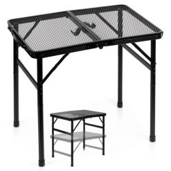 Stół turystyczny składany aluminiowy czarny 2w1 60x40x27/56 cm. Czarne walizki Vilde, bez wzorów. W wyprzedaży za 127.90 zł.