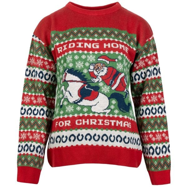 Sweter z okrągłym dekoltem Harry's Horse Christmas. Czerwone swetry męskie HARRYS HORSE, na zimę, l, bez wzorów, z materiału, bez kołnierzyka. Za 243.50 zł.