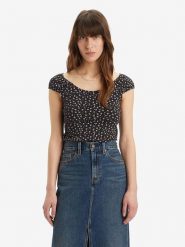 Levi's Koszulka w kolorze czarnym rozmiar: M. Czarne bluzki damskie Levi's, m, bez wzorów, z bawełny, bez kołnierzyka. Za 57.06 zł.