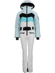 Peak Mountain Kombinezon narciarski "Antiero" w kolorze błękitno-białym rozmiar: M. Białe kombinezony damskie Peak Mountain, m, bez wzorów, z tkaniny, sportowe, bez kołnierzyka, bez ramiączek. Za 752.99 zł.