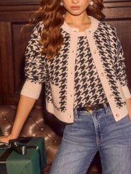 Milan Kiss 2-częściowy zestaw w kolorze beżowym rozmiar: M. Brązowe kardigany damskie Milan Kiss, m, bez wzorów. Za 165.99 zł.