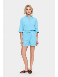 SAINT TROPEZ Szorty w kolorze błękitnym rozmiar: L. Niebieskie szorty damskie Saint Tropez, bez wzorów, z bawełny, z podwyższonym stanem. Za 139.95 zł.
