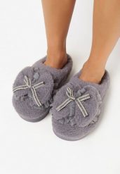 Szare Kapcie Pluszowe z Kokardką Xaverna. Szare kapcie damskie Born2be, z dresówki. Za 14.99 zł.