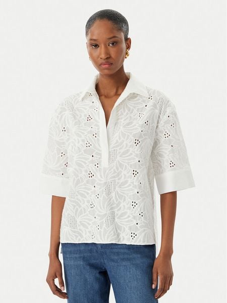 LOLA CASADEMUNT Bluzka LS2615055 Biały Relaxed Fit. Białe bluzki damskie lola casademunt, s, bez wzorów, z bawełny, bez ramiączek. Za 440.99 zł.