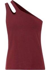 Top cold-shoulder z bawełny organicznej. Czerwone topy damskie bonprix, bez wzorów, z bawełny, bez kołnierzyka. Za 24.99 zł.