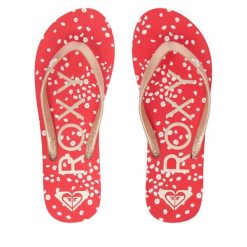 Japonki Roxy. Czerwone kalosze damskie Roxy, bez wzorów. Za 89.99 zł.