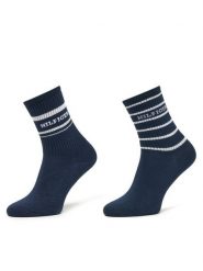 Tommy Hilfiger Skarpety długie 701236457 Granatowy. Niebieskie skarpetki damskie Tommy Hilfiger, bez wzorów, z bawełny. Za 59.99 zł.