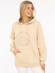 Zwillingsherz Bluza "Wild at heart" w kolorze beżowym rozmiar: L/XL. Brązowe bluzy z kapturem damskie Zwillingsherz, l. Za 233.33 zł.