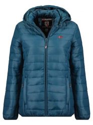 Geographical Norway Kurtka pikowana "Atika" w kolorze morskim rozmiar: S. Niebieskie kurtki damskie Geographical Norway, s, z aplikacjami, bez kaptura. Za 91.99 zł.